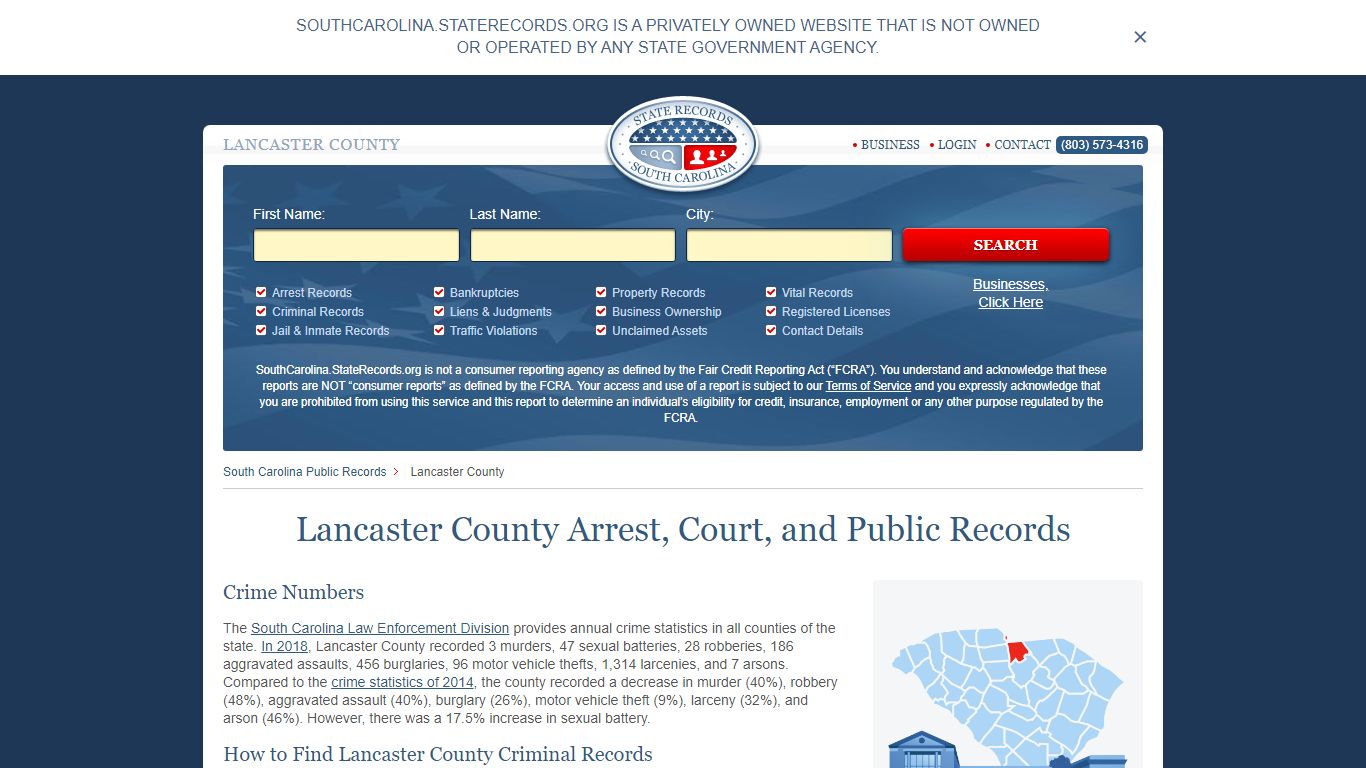 Lancaster County Arrest, Court, and Public Records
